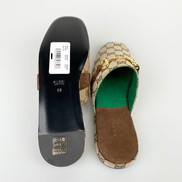 NIB Gucci monogram print slippers size 38 shoes - Picture 6 of 10